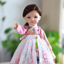 철릭한복 (일본 수입원단 핑크)드레스인형, 컨츄리인형, 한복인형, 인형만들기, 인형diy